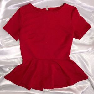 Red Peplum Blouse
